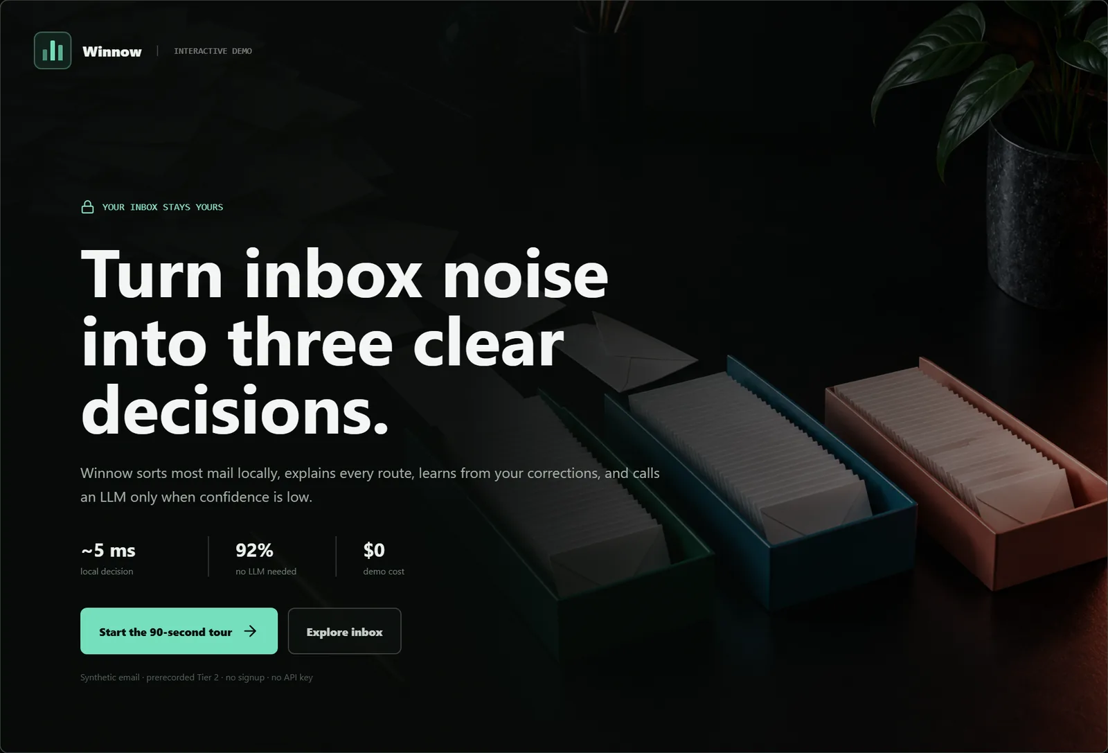 Winnow live demo